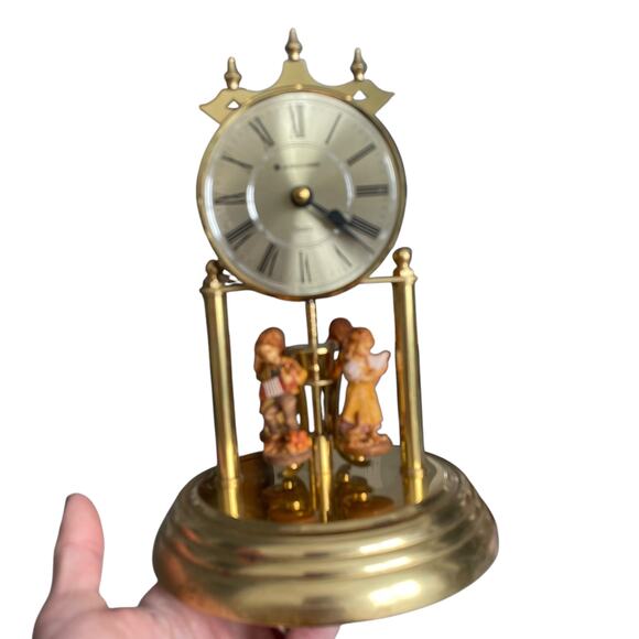 Vintage Junghans Quartz Clock Spinning Figures Mantle Shelf Germany PARTS ONLY - Picture 1 of 16
